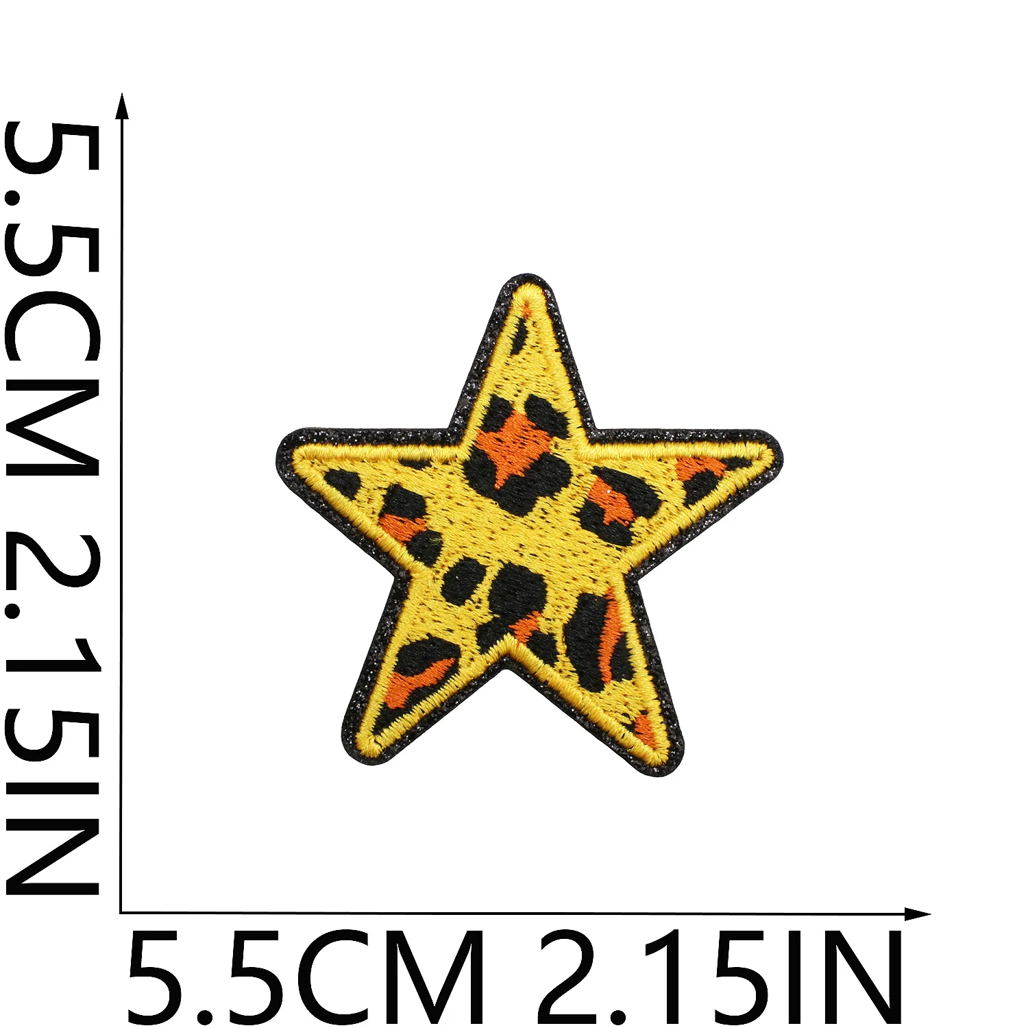 Grit Love Embroidered Cloth Sticker Leather Embroidered Five-pointed Star Patch Clothes Decoration Leopard Print Peach Heart Patch Sticker display picture 18