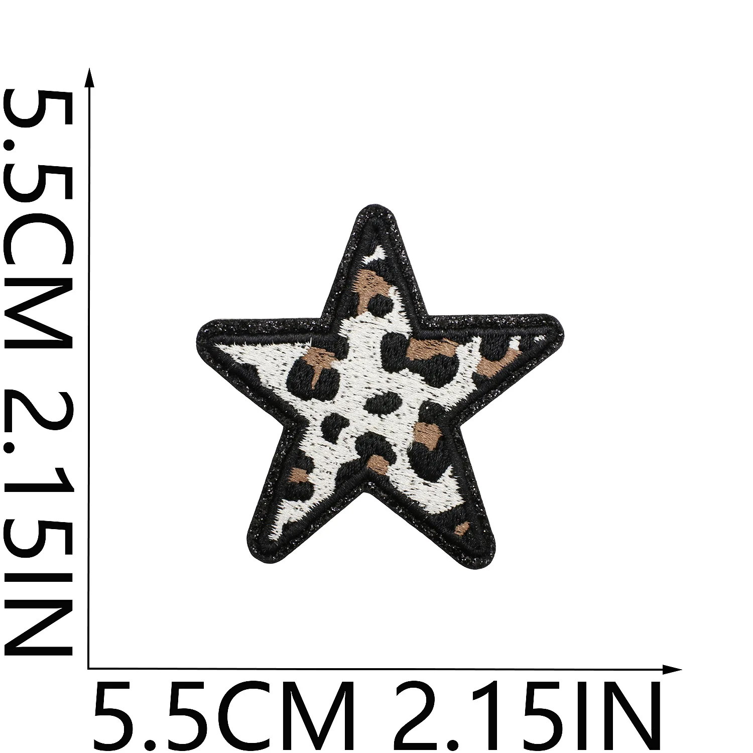 Grit Love Embroidered Cloth Sticker Leather Embroidered Five-pointed Star Patch Clothes Decoration Leopard Print Peach Heart Patch Sticker display picture 19