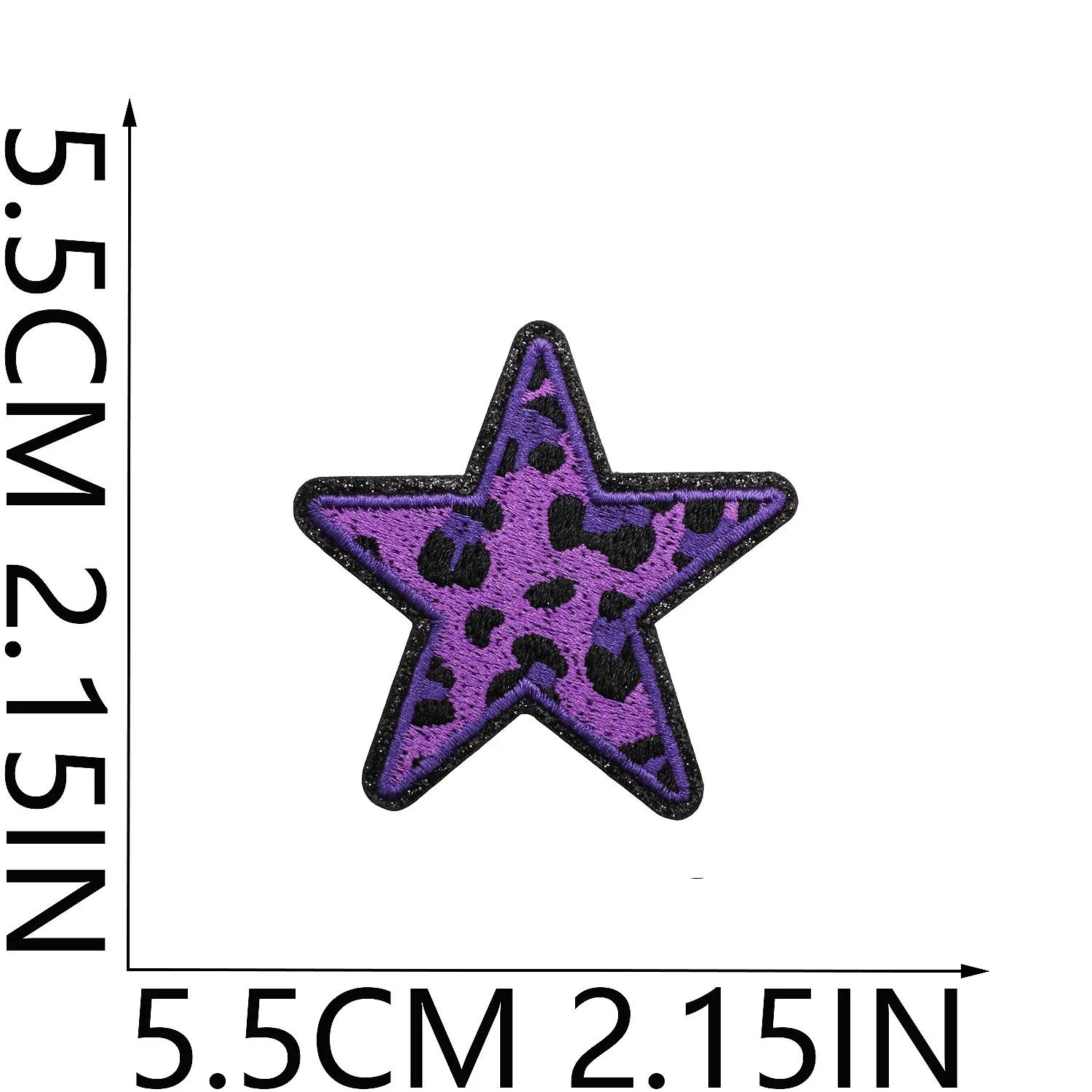 Grit Love Embroidered Cloth Sticker Leather Embroidered Five-pointed Star Patch Clothes Decoration Leopard Print Peach Heart Patch Sticker display picture 20