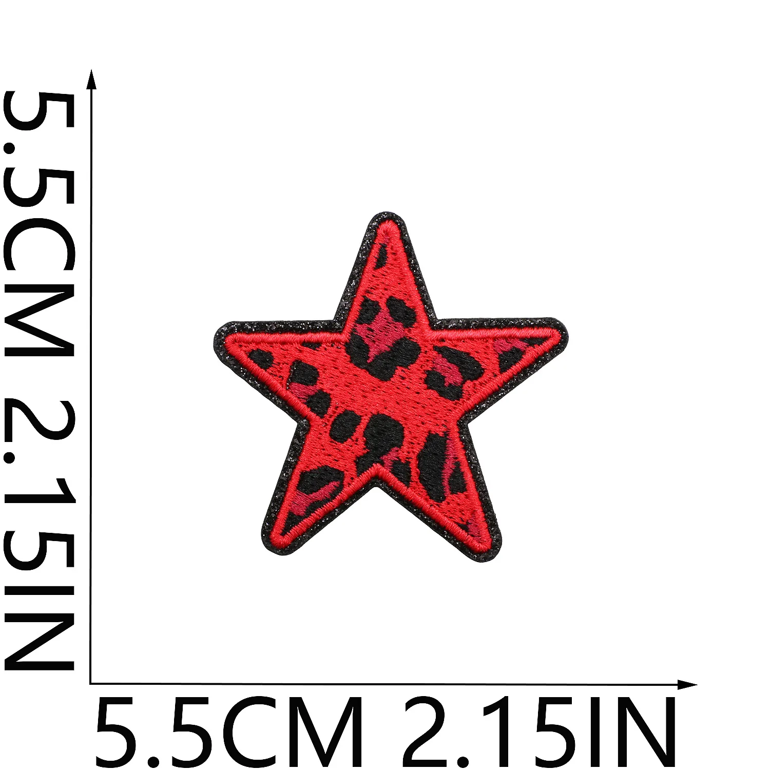 Grit Love Embroidered Cloth Sticker Leather Embroidered Five-pointed Star Patch Clothes Decoration Leopard Print Peach Heart Patch Sticker display picture 21