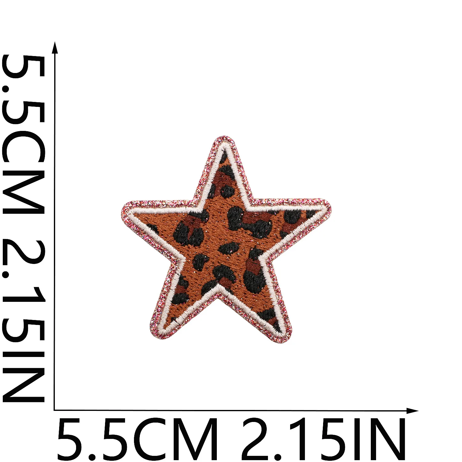 Grit Love Embroidered Cloth Sticker Leather Embroidered Five-pointed Star Patch Clothes Decoration Leopard Print Peach Heart Patch Sticker display picture 22