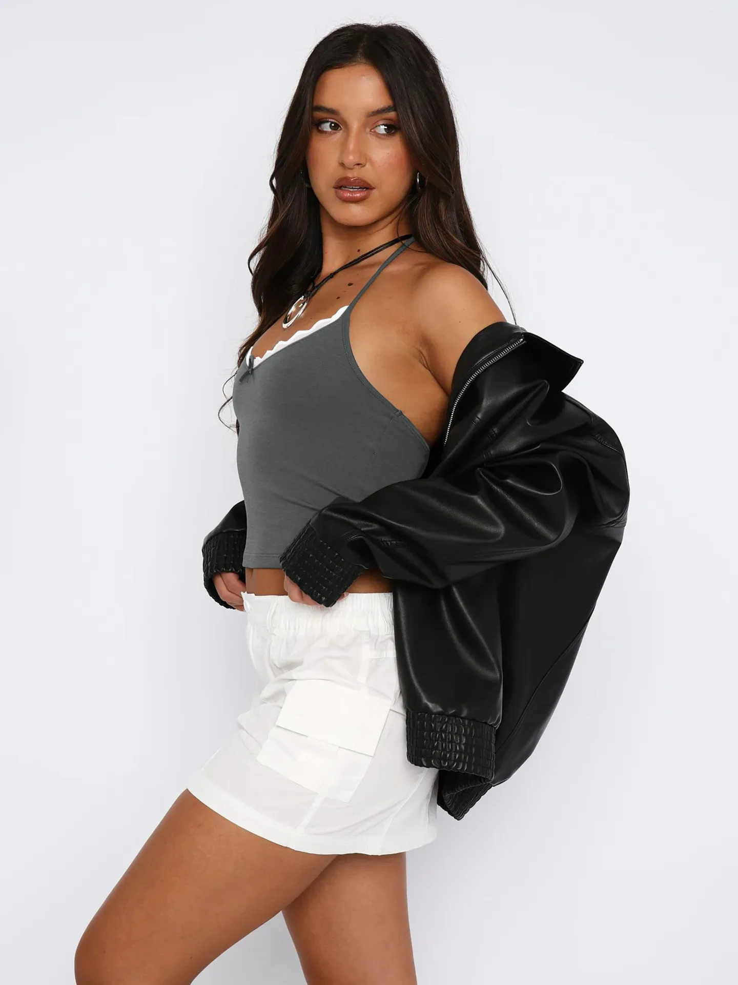 New Halter Vest  Women's Clothing Y2g Sexy Navel Bm Strap Bottoming Sleeveless Slim Top display picture 9