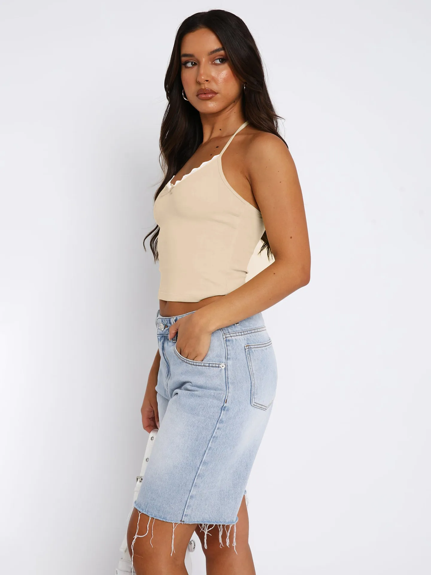 Sexy Hot Girl Women's Clothing New  Halter Bm Camisole Pure Desire Slim-fit Navel Y2g Top Summer display picture 7