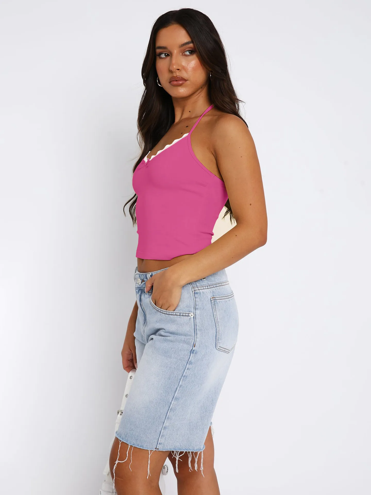 Sexy Hot Girl Women's Clothing New  Halter Bm Camisole Pure Desire Slim-fit Navel Y2g Top Summer display picture 24