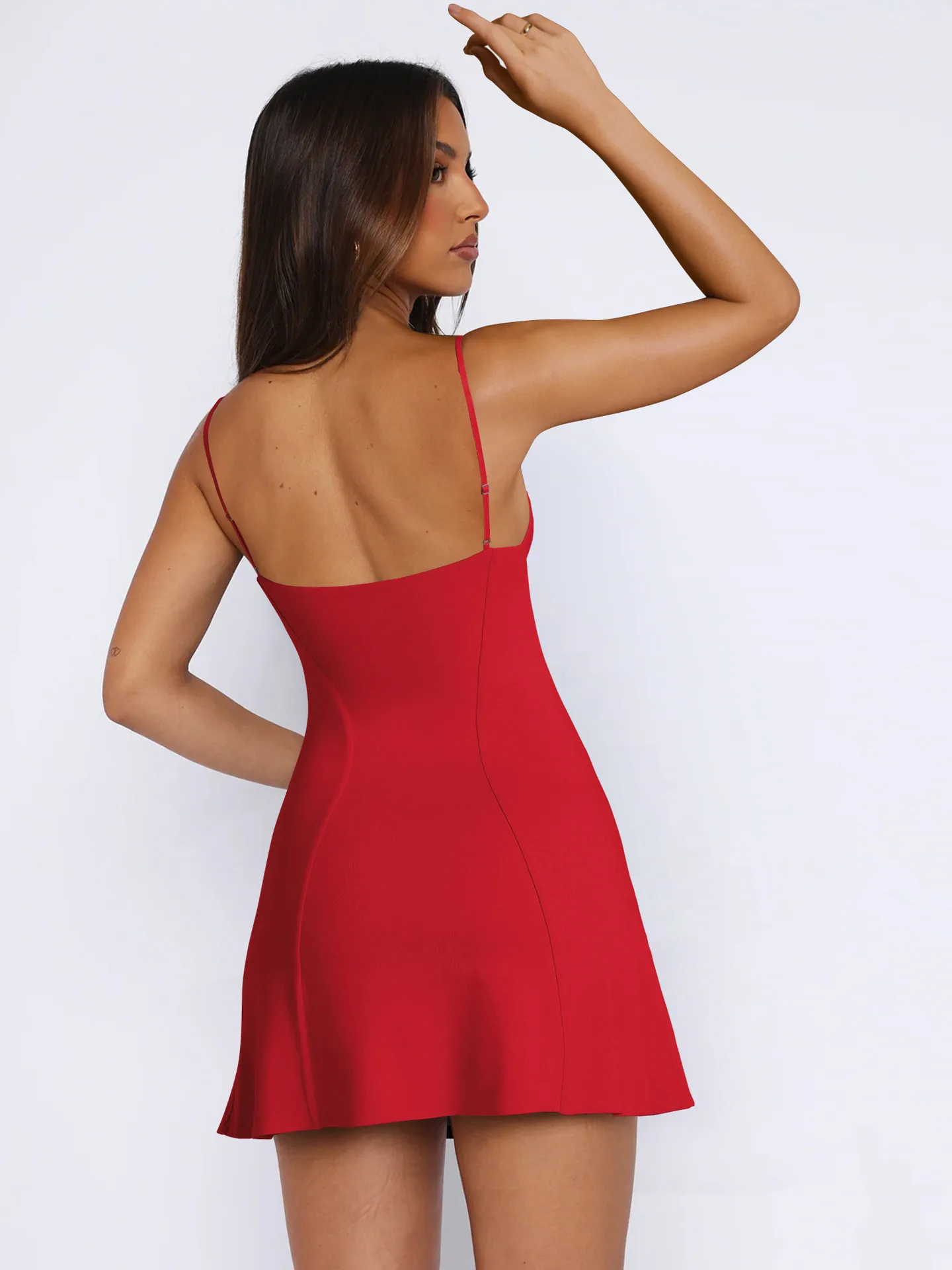 High-grade Y2g Women's New  High Waist A- Line Skirt Sexy Low-cut Split Pure Desire Sling Dress display picture 24