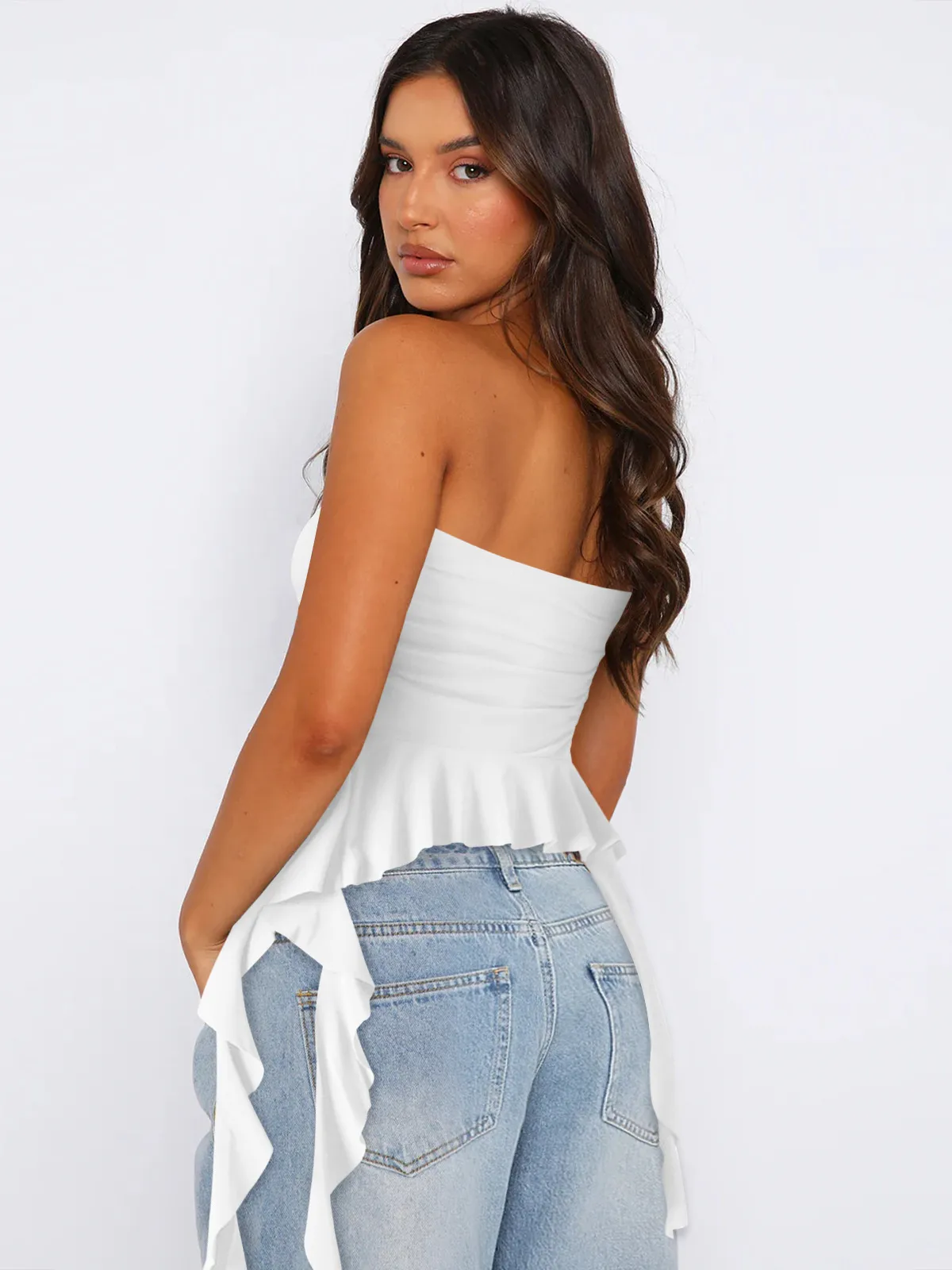 Spring And Summer  Y2g Clothes Pure Tassel Design Vest Women's High-grade Tube Top Outer Wear display picture 13