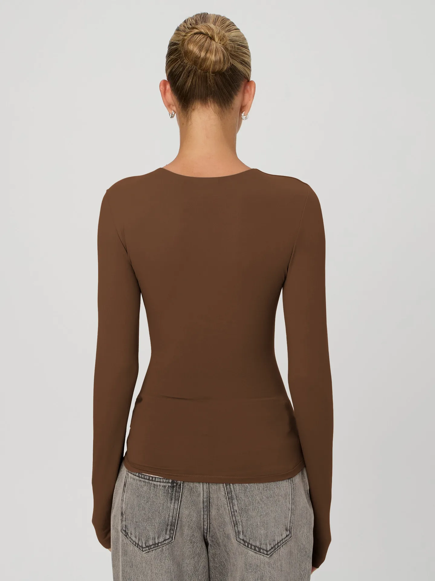 New  Naked Sense Solid Color Y2K American Shoulder T-shirt Sexy Slim-fit Spice Girl Top Women's Summer High-end Sense display picture 24