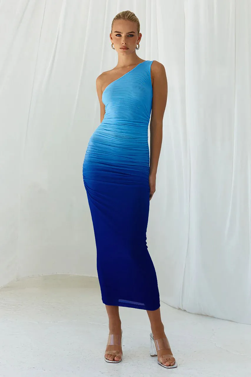 Spring And Summer High-grade Women's Clothing Gradient Holiday Dress  Pleated Slim Dress Dress display picture 18
