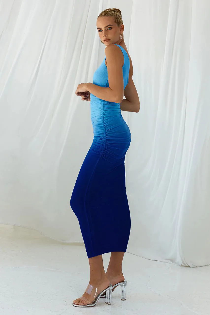 Spring And Summer High-grade Women's Clothing Gradient Holiday Dress  Pleated Slim Dress Dress display picture 19