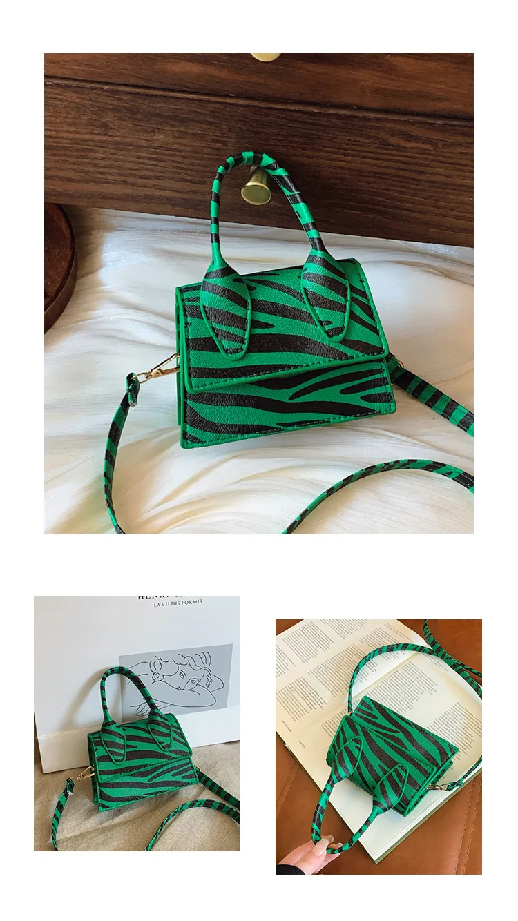 Niche Mini Crossbody Bag Female  New Fashion New Style Small Square Bag Zebra Print Textured Handbag display picture 17