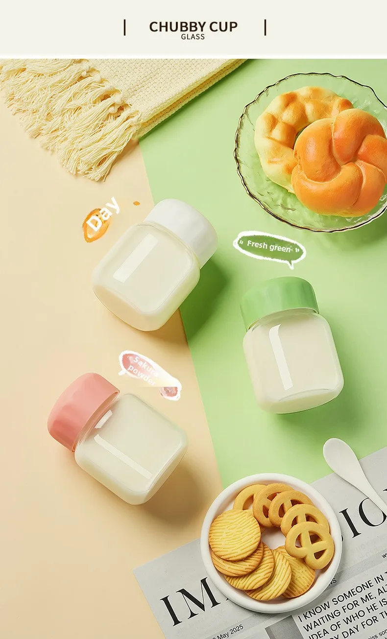 Fat Cup Milk Shake Cup Soymilk Cup Small Gift Milk Tea Cup Mini Water Cup Activities Wholesale Glass display picture 2