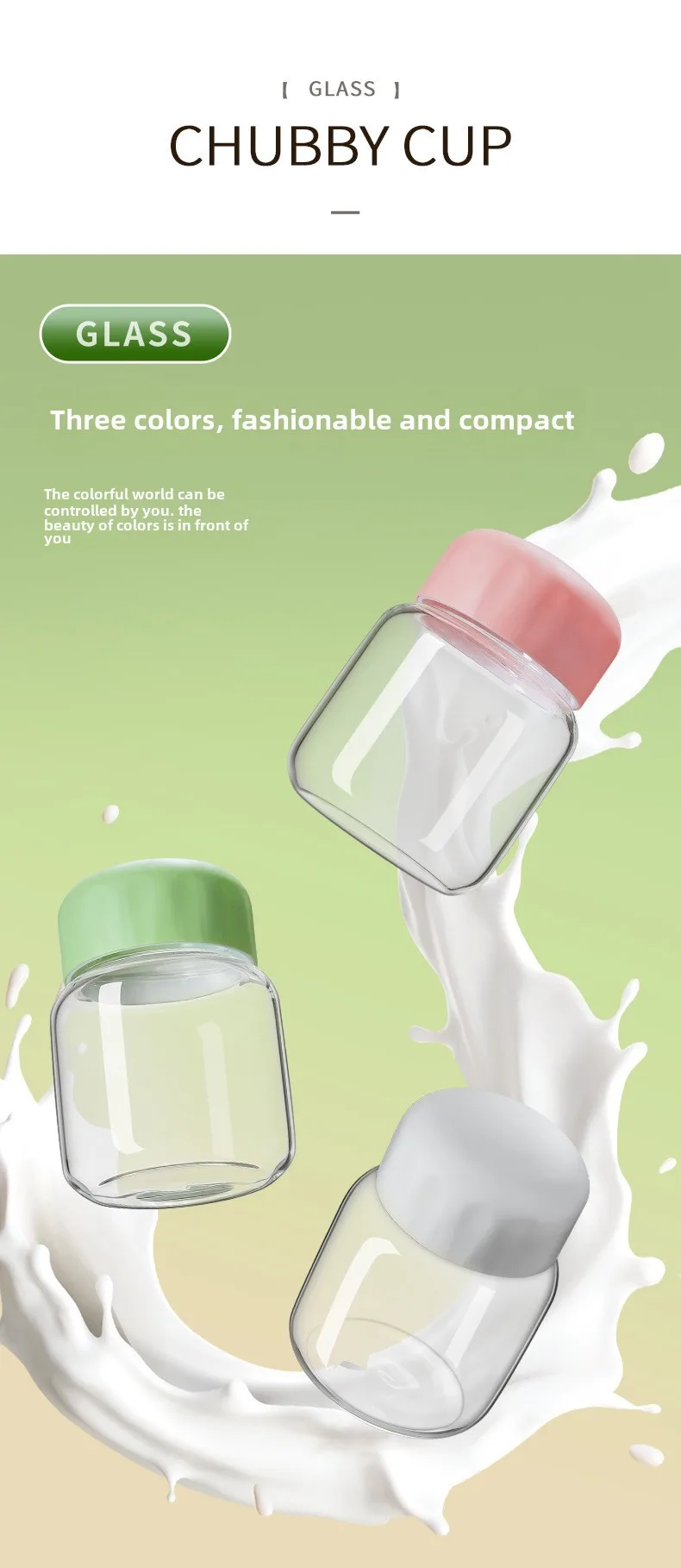 Fat Cup Milk Shake Cup Soymilk Cup Small Gift Milk Tea Cup Mini Water Cup Activities Wholesale Glass display picture 3