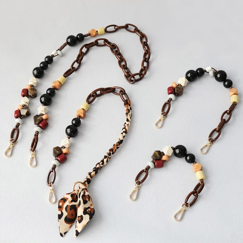 Acrylic Bead Chain Fashion Wooden Bead Bracelet Accessories Bag Shoulder Strap Crossbody Lanyard Bag Strap Mobile Phone Chain display picture 2