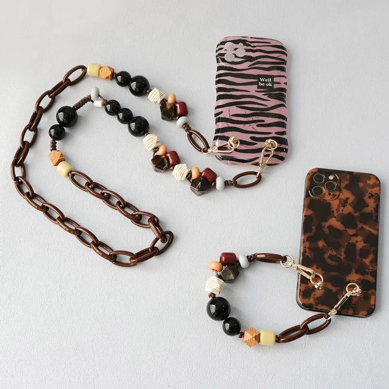 Acrylic Bead Chain Fashion Wooden Bead Bracelet Accessories Bag Shoulder Strap Crossbody Lanyard Bag Strap Mobile Phone Chain display picture 14