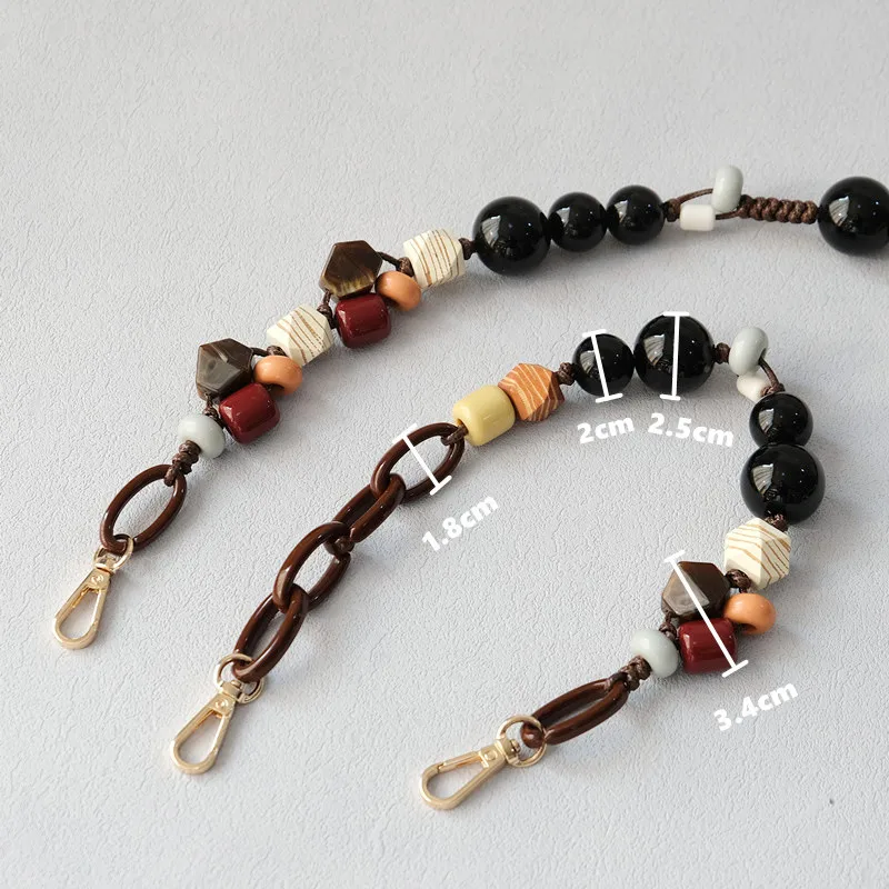 Acrylic Bead Chain Fashion Wooden Bead Bracelet Accessories Bag Shoulder Strap Crossbody Lanyard Bag Strap Mobile Phone Chain display picture 1