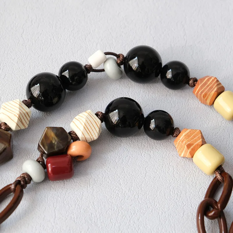 Acrylic Bead Chain Fashion Wooden Bead Bracelet Accessories Bag Shoulder Strap Crossbody Lanyard Bag Strap Mobile Phone Chain display picture 5