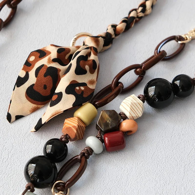 Acrylic Bead Chain Fashion Wooden Bead Bracelet Accessories Bag Shoulder Strap Crossbody Lanyard Bag Strap Mobile Phone Chain display picture 7