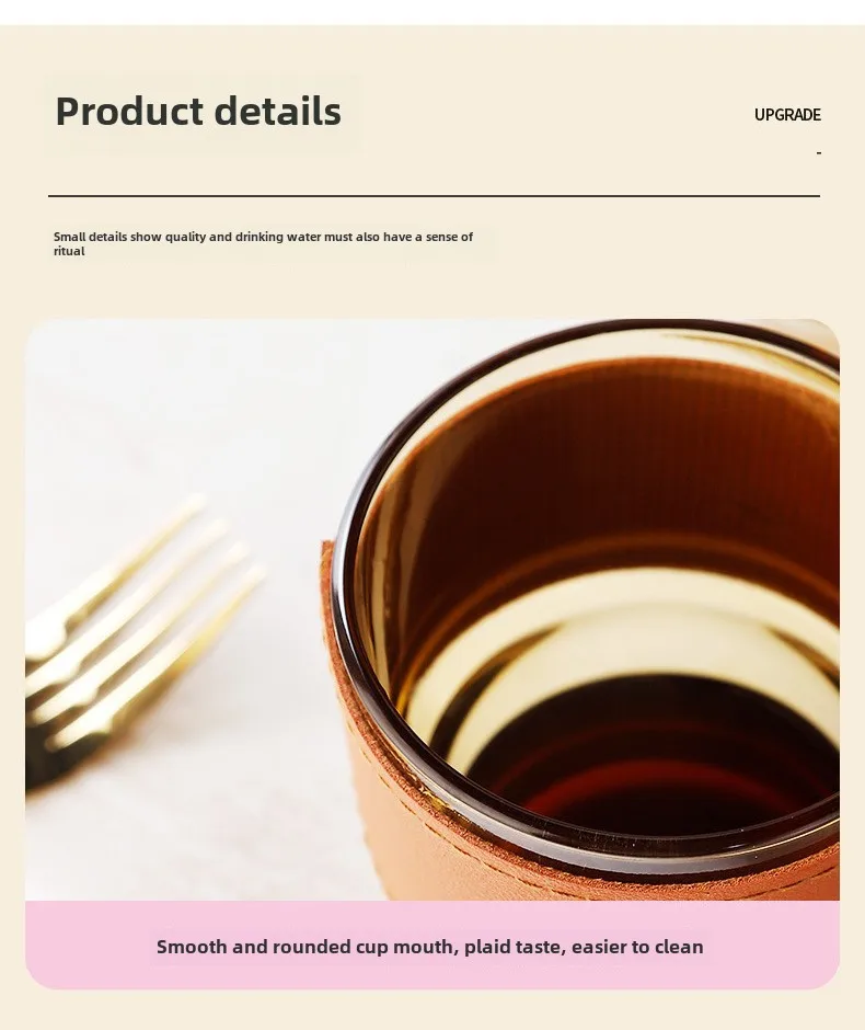 Internet Celebrity Glass Bamboo Cup Suction Tube Cup Fruit Juice Beverage Coffee Cup Promotional Gift Cup Glass Water Cup Logo Printing display picture 9