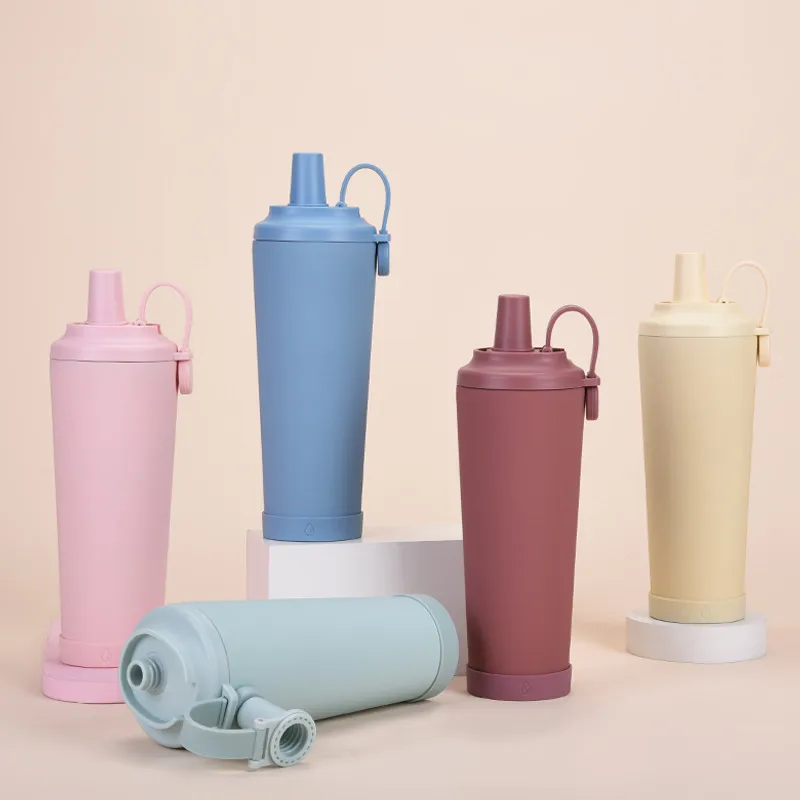 The New 830ml Ceramic Coating Liner Stainless Steel Suction Tube Cup Can Absorb Pearl Portable Magnetic Handle Thermos Cup display picture 4