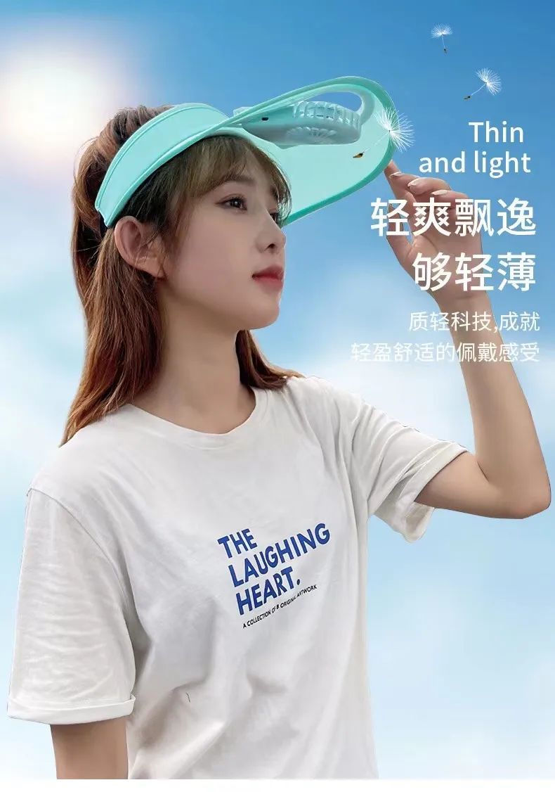 New Style Sun Hat With Fan USB Charging Big Brim Outdoor Summer Hat Men's And Women's Sun Hat Parent-child Sun Hat display picture 4