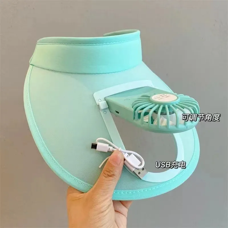 New Style Sun Hat With Fan USB Charging Big Brim Outdoor Summer Hat Men's And Women's Sun Hat Parent-child Sun Hat display picture 9