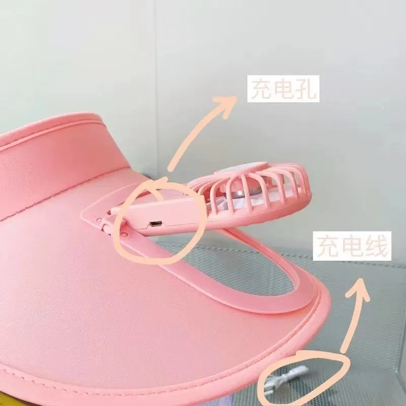 New Style Sun Hat With Fan USB Charging Big Brim Outdoor Summer Hat Men's And Women's Sun Hat Parent-child Sun Hat display picture 10