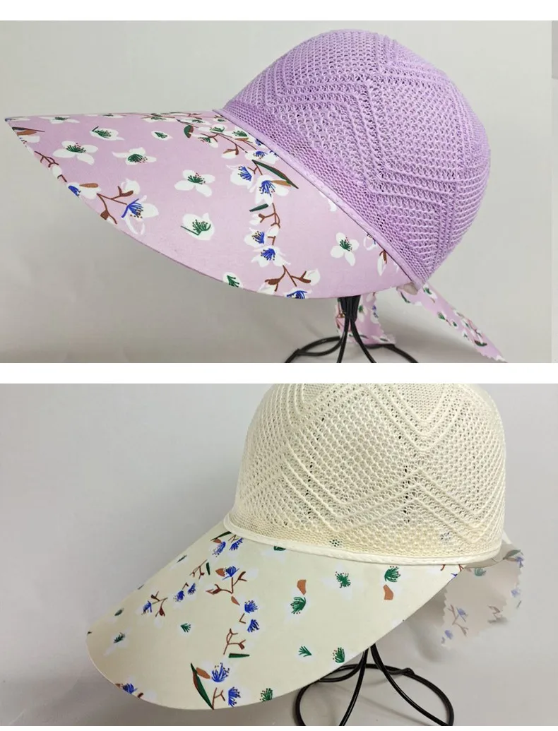 Summer Hat Sunscreen Hat Big Brimmed Mother Mother-in-law Middle-aged Hat Travel Cycling Sunshade Breathable Sun Hat display picture 12