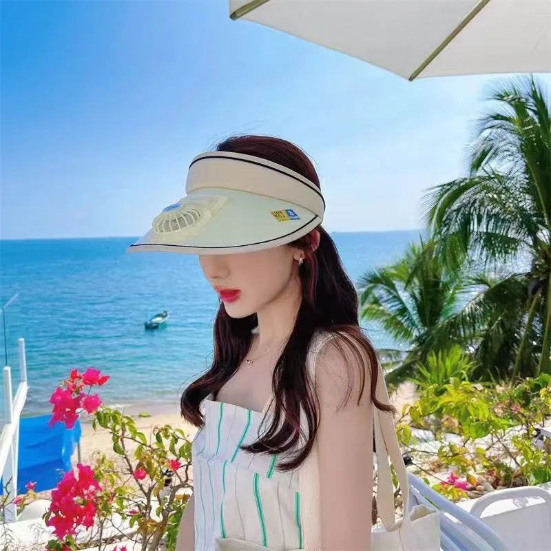 New Summer Fan Hat USB Rechargeable Adult Empty Top Hat Men's And Women's Sunscreen Sun Hat Cool Hat Outdoor Sun Hat display picture 2
