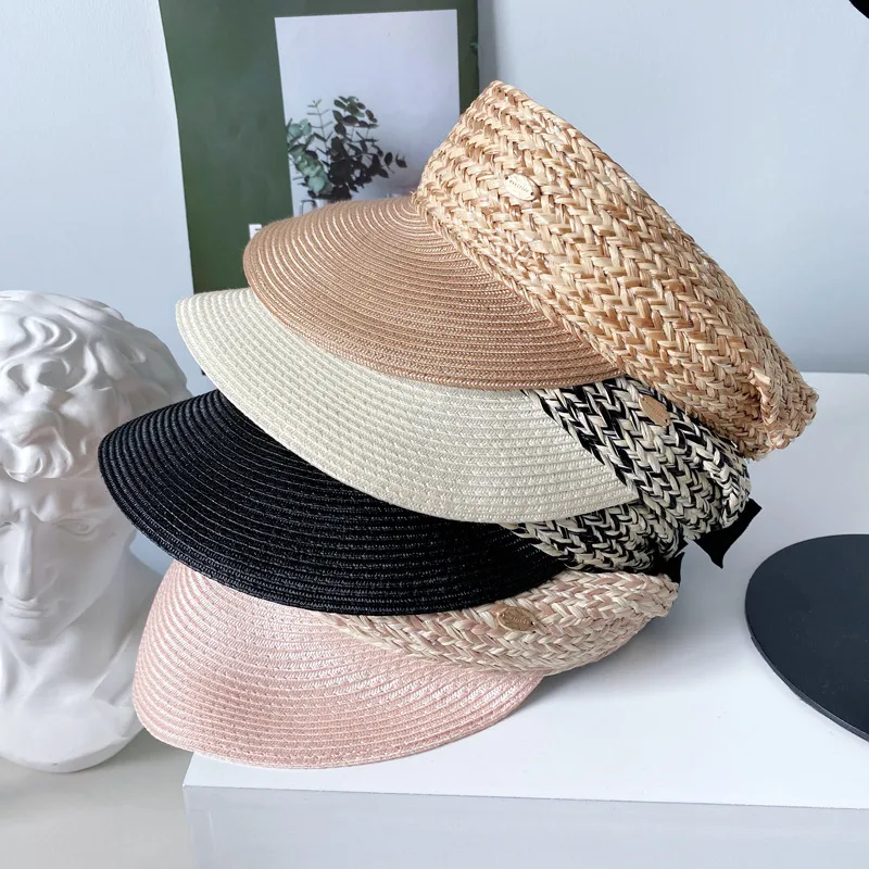 New Official Website With Empty Top Hat Children's Summer Sunscreen Cap Mixed Color Breathable Hairband PP Brim Sun Hat display picture 2
