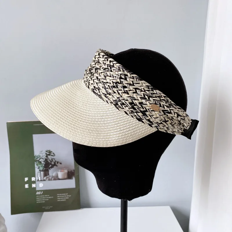New Official Website With Empty Top Hat Children's Summer Sunscreen Cap Mixed Color Breathable Hairband PP Brim Sun Hat display picture 4