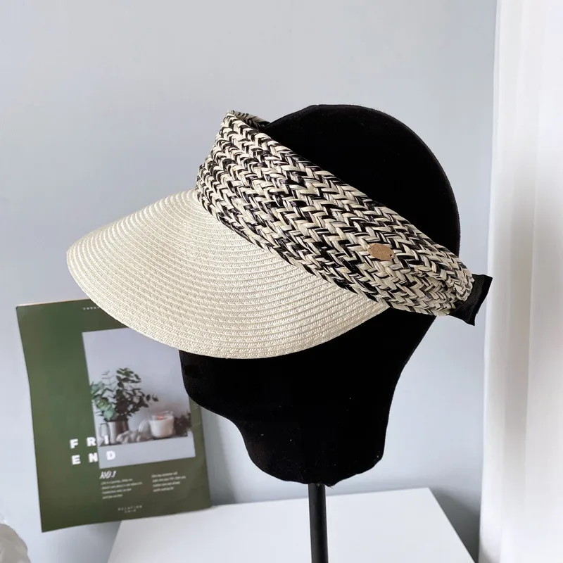 New Official Website With Empty Top Hat Children's Summer Sunscreen Cap Mixed Color Breathable Hairband PP Brim Sun Hat display picture 5
