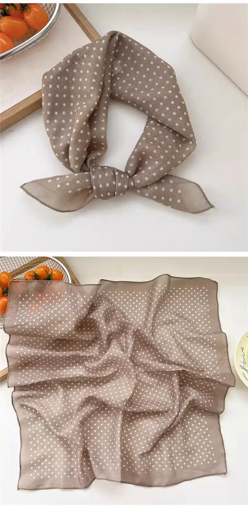 New Style Vintage Floral Small Square Scarf Women's  New Style Cotton And Linen Headscarf Hair Belt Strap Decorative Scarf All-match Scarf display picture 10