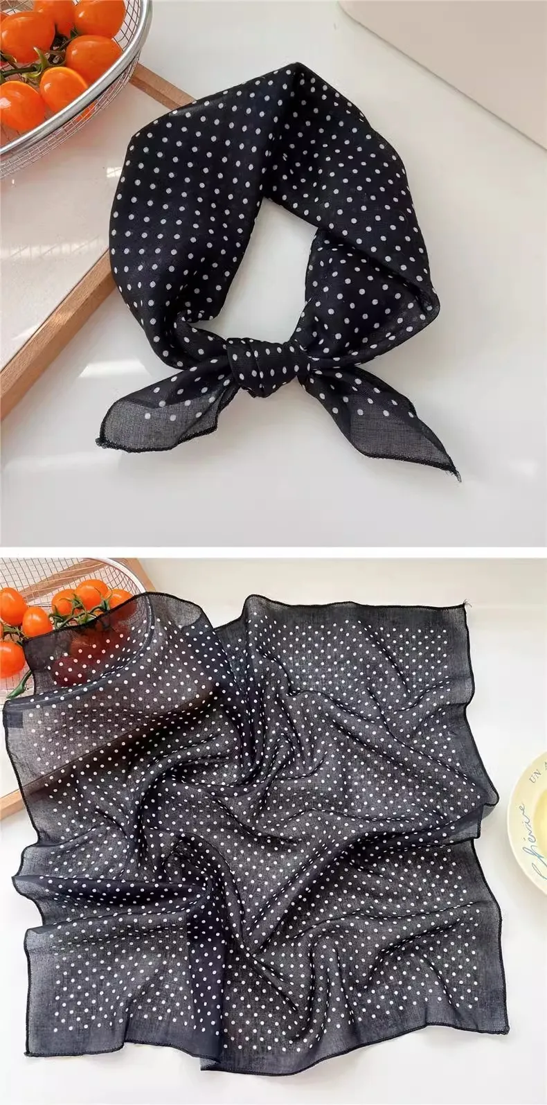 New Style Vintage Floral Small Square Scarf Women's  New Style Cotton And Linen Headscarf Hair Belt Strap Decorative Scarf All-match Scarf display picture 13