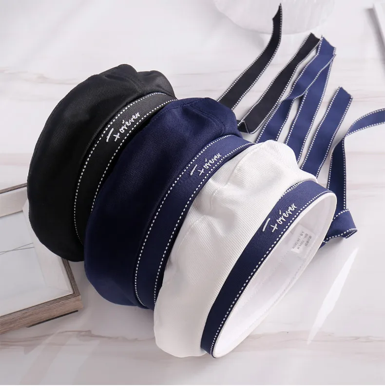 Sailor Dance Sailor Hat Beret Uniform Cap Navigator Hat Stage Performance Letter Hat display picture 8