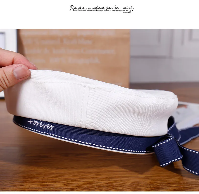 Sailor Dance Sailor Hat Beret Uniform Cap Navigator Hat Stage Performance Letter Hat display picture 16
