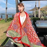 Autumn And Winter New Bohemian Ethnic Style Tassel Cotton And Linen Scarf Women's Travel Sunscreen Shawl display picture 6