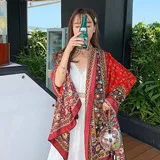 Autumn And Winter New Bohemian Ethnic Style Tassel Cotton And Linen Scarf Women's Travel Sunscreen Shawl display picture 7
