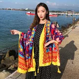 Autumn And Winter New Bohemian Ethnic Style Tassel Cotton And Linen Scarf Women's Travel Sunscreen Shawl display picture 10