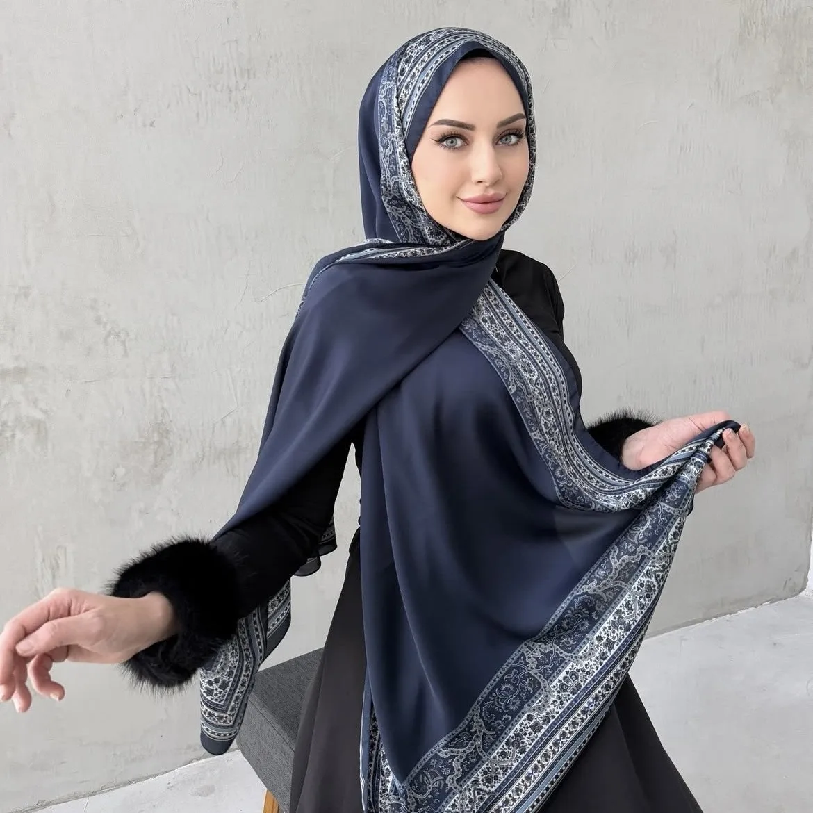 Malaysia Printed Chiffon Scarf Bohemian Fashion Simple Spring And Summer Sunscreen Scarf Shawl display picture 1