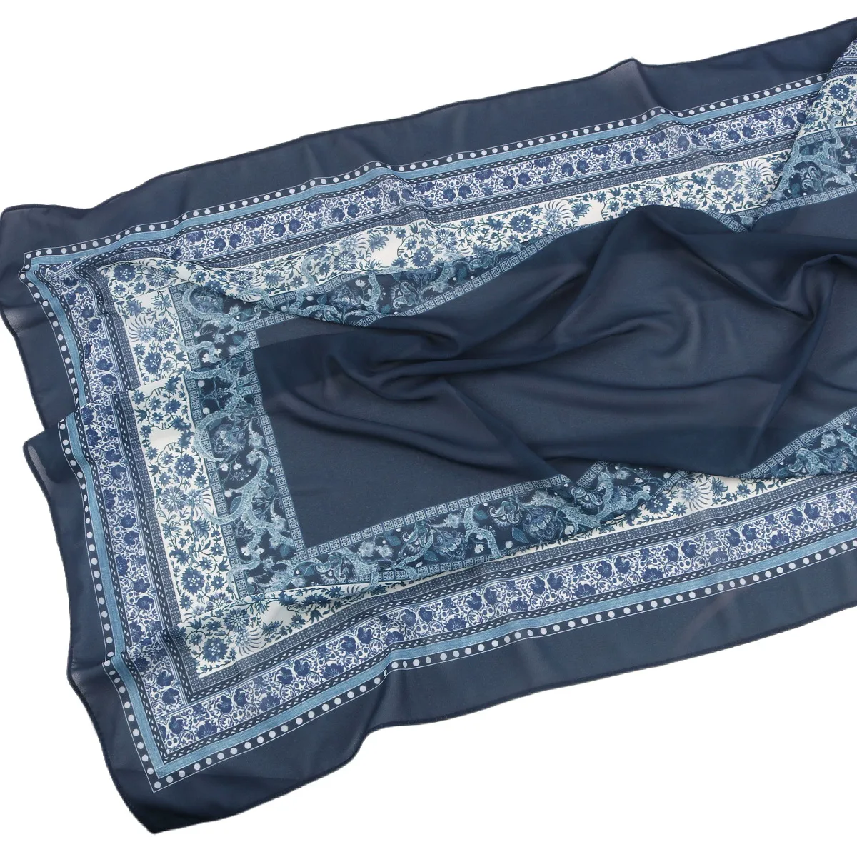 Malaysia Printed Chiffon Scarf Bohemian Fashion Simple Spring And Summer Sunscreen Scarf Shawl display picture 6