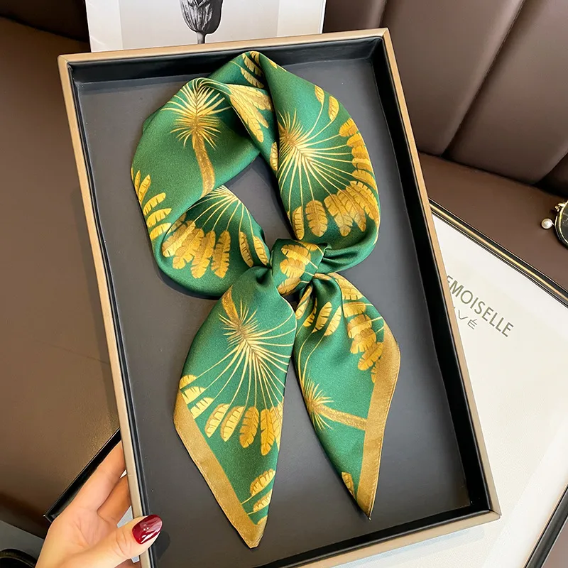 70 Spring Popular Commuter Square Scarf Fashionable Artificial Silk Scarf Trendy Women's All-match Fashionable High-grade Square Scarf Wholesale display picture 2