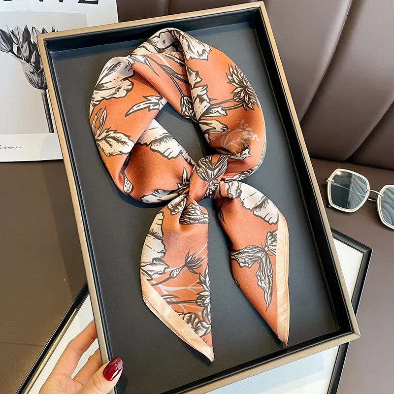 70 Spring Popular Commuter Square Scarf Fashionable Artificial Silk Scarf Trendy Women's All-match Fashionable High-grade Square Scarf Wholesale display picture 3
