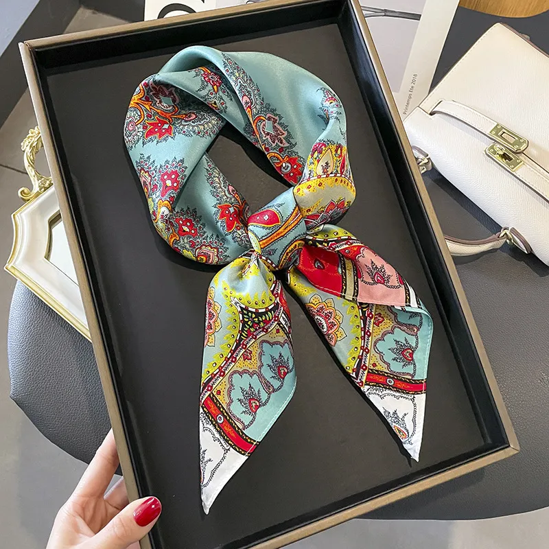 70 Spring Popular Commuter Square Scarf Fashionable Artificial Silk Scarf Trendy Women's All-match Fashionable High-grade Square Scarf Wholesale display picture 9