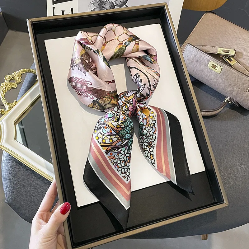 70 Spring Popular Commuter Square Scarf Fashionable Artificial Silk Scarf Trendy Women's All-match Fashionable High-grade Square Scarf Wholesale display picture 17