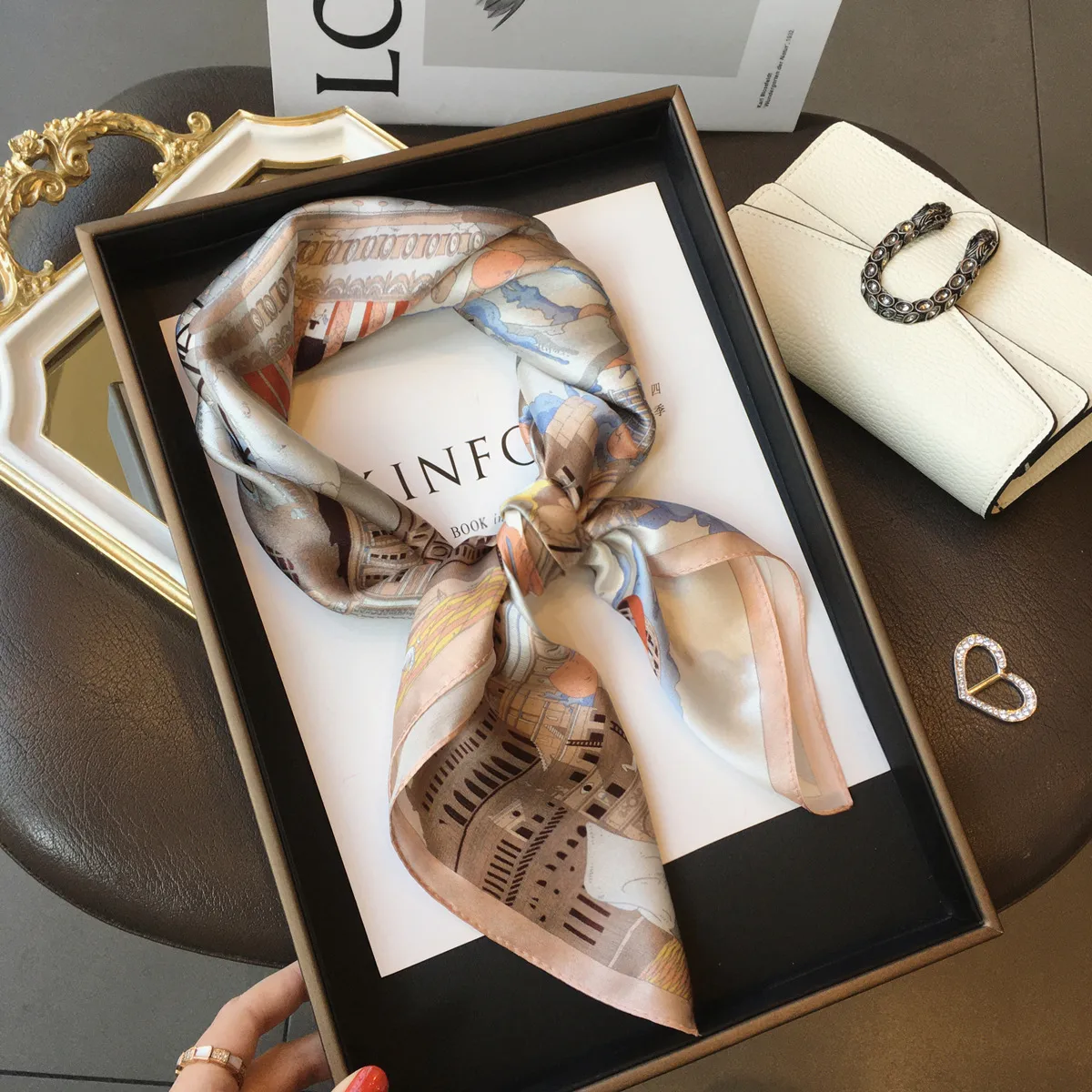 70 Spring Popular Commuter Square Scarf Fashionable Artificial Silk Scarf Trendy Women's All-match Fashionable High-grade Square Scarf Wholesale display picture 21