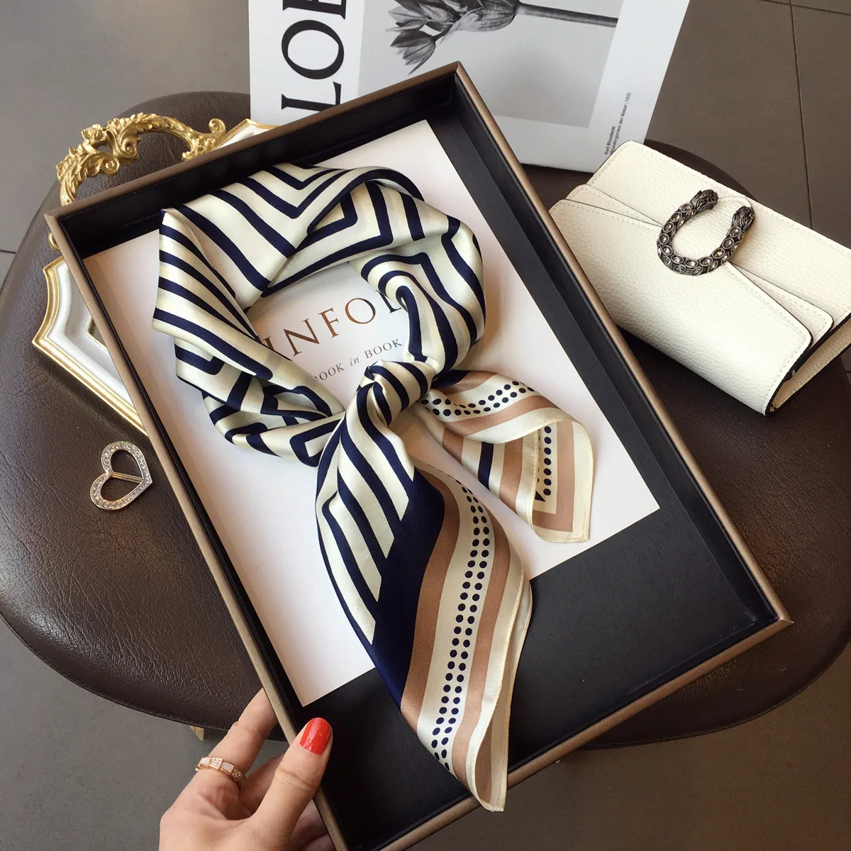 70 Spring Popular Commuter Square Scarf Fashionable Artificial Silk Scarf Trendy Women's All-match Fashionable High-grade Square Scarf Wholesale display picture 23