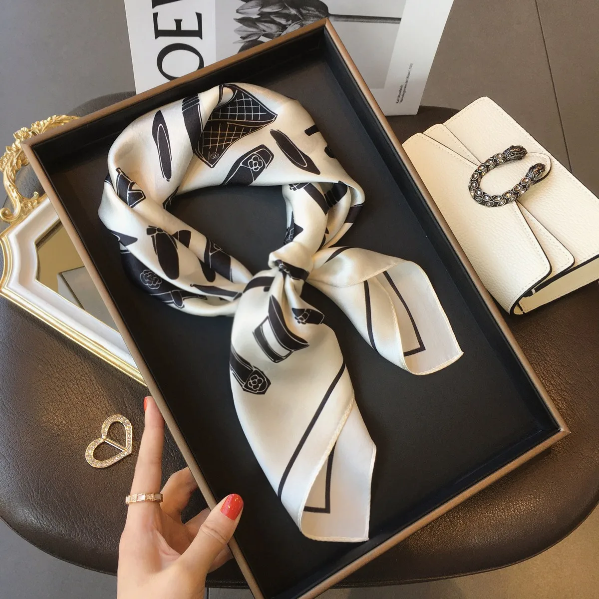 70 Spring Popular Commuter Square Scarf Fashionable Artificial Silk Scarf Trendy Women's All-match Fashionable High-grade Square Scarf Wholesale display picture 24