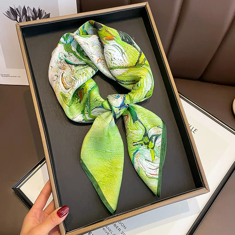 70 Spring Popular Commuter Square Scarf Fashionable Artificial Silk Scarf Trendy Women's All-match Fashionable High-grade Square Scarf Wholesale display picture 26