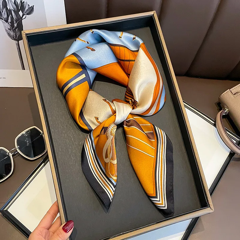 70 Spring Popular Commuter Square Scarf Fashionable Artificial Silk Scarf Trendy Women's All-match Fashionable High-grade Square Scarf Wholesale display picture 28