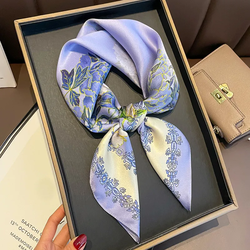 70 Spring Popular Commuter Square Scarf Fashionable Artificial Silk Scarf Trendy Women's All-match Fashionable High-grade Square Scarf Wholesale display picture 29